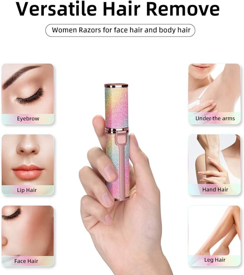 Rechargeable Flawless Hair Remover 2 in 1 Hair Remover Trimmer For Women, Electric Flawless Facial Machine Razor