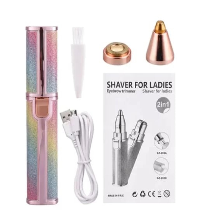 Rechargeable Flawless Hair Remover 2 in 1 Hair Remover Trimmer For Women, Electric Flawless Facial Machine Razor